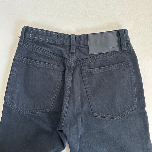 Rag & Bone Black Denim 100% Organic Cotton Maya High-Rise Straight Size 25x29 - Picture 12 of 12